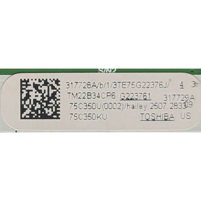 MAIN PARA TV TOSHIBA·FIRE TV 4K·UHD·HDR / NUMERO DE PARTE 317728 / TD.MT9020.703 / 317729 / 75C350U(0002) / 4605170B0 / PANEL HD750Y1U72-TBL2K2\S0\GM\MCKD3A\ROH / DISPLAY HV750QUB-F91 / MODELO 75C350KU 75C350U - Imagen 3